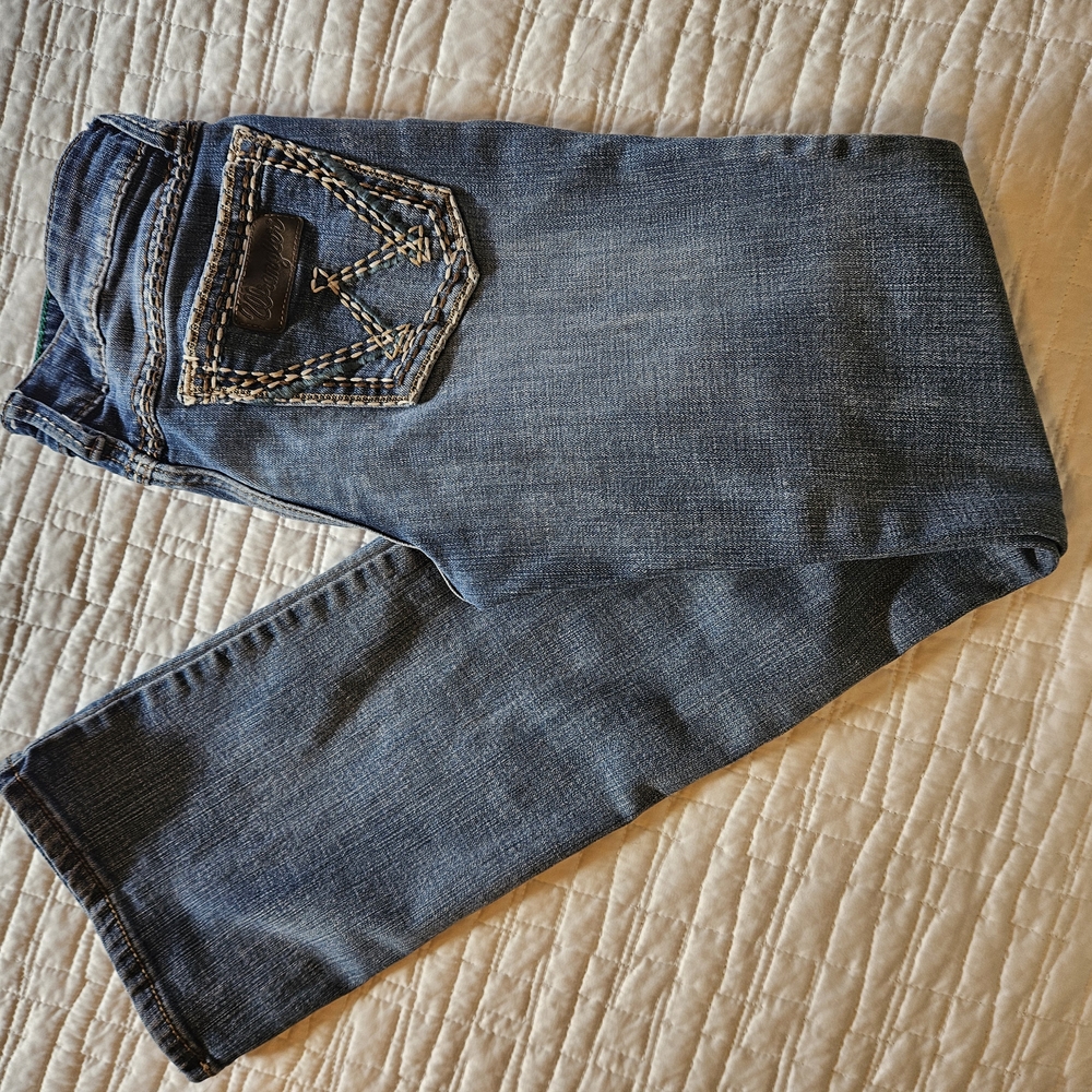 Wrangler Blue Jeans with Green Stitching